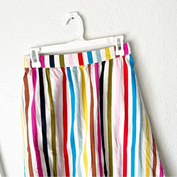 Boden Skirt Women's 4P Petite Hattie Poplin Rainbow Stripe Midi Dopamine Kidcore - Picture 4 of 8